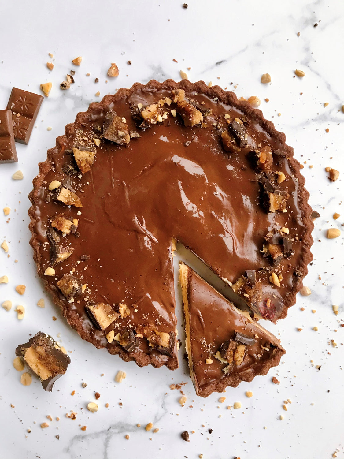 Vegan Chocolate Peanut Butter Tart